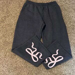 Edikted Grey Sweatpants with Pink Design- size M- never worn
